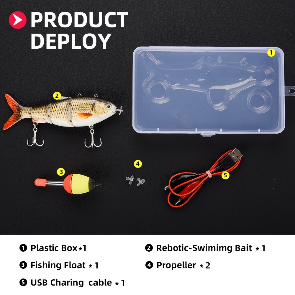 Robotic Swimming Lure 4-Segement Auto Electric Wobblers Lures For Pike  Swimbait Fishing Baits USB Rechargeable LED light - AliExpress