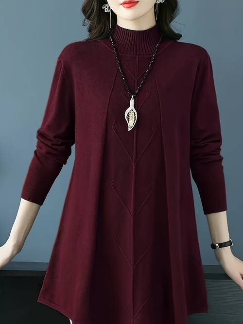 womens winter dress long sleeve a line length gown with high neck turtleneck machine washable solid color party wedding guest dress for formal events prom new years eve