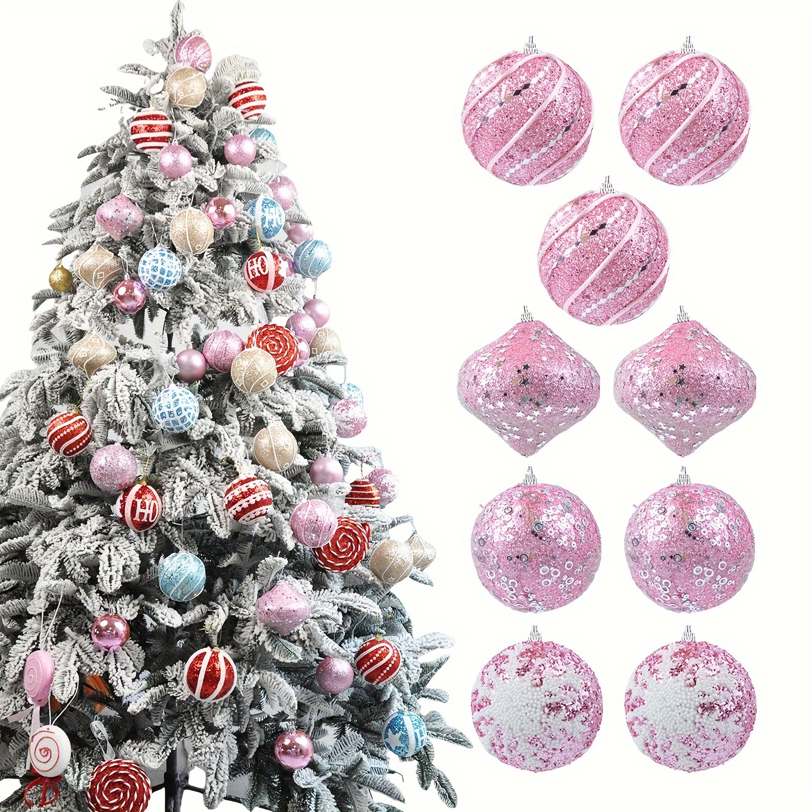 

9pcs Christmas Ornament Set - 3.15" Hanging For , & Decor