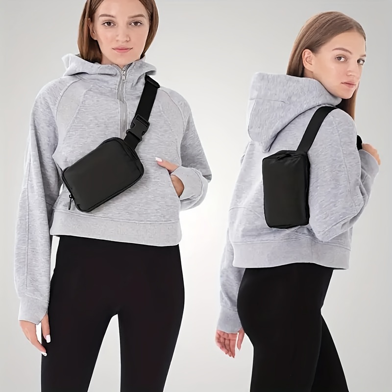Black Unisex Mini Belt Bag with Adjustable Strap Small Fanny Pack for Workout Running Traveling Hiking, Holiday gifts