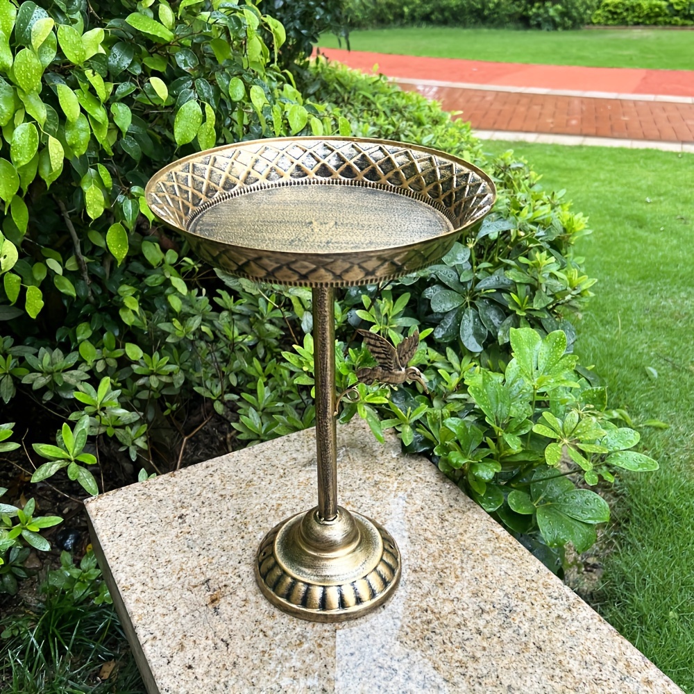 Vintage Style Decorative Bird Bath with Pedestal Flower Planter Base - Bronze Bird Feeder Bowl for Your Yard 7 56f704bb bd72 4d6d 85a2 efe31182e74f