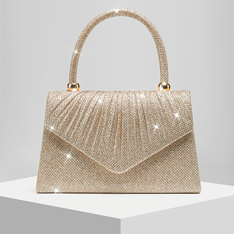 item picture new womens ruched shimmering evening bag bride wedding bag banquet all match handbag wedding bag very suitable for weddings meetings banquets parties best gift for women