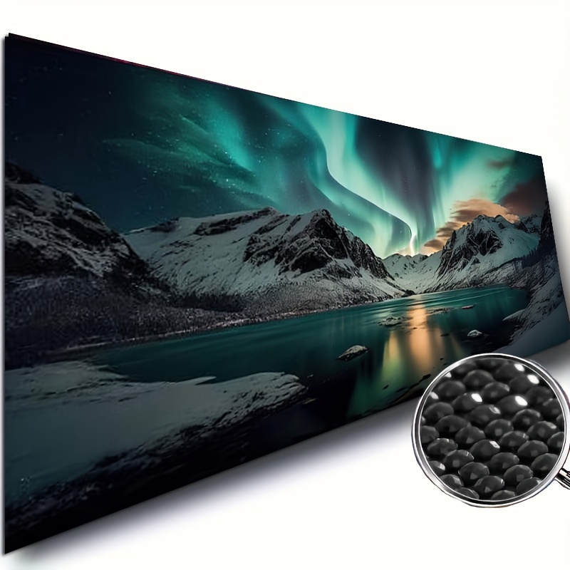 

Extra-large Snow Mountain & Aurora Lake Diamond Painting Kit, 120x40cm - Diy Round Acrylic Mosaic Craft For Home Decor