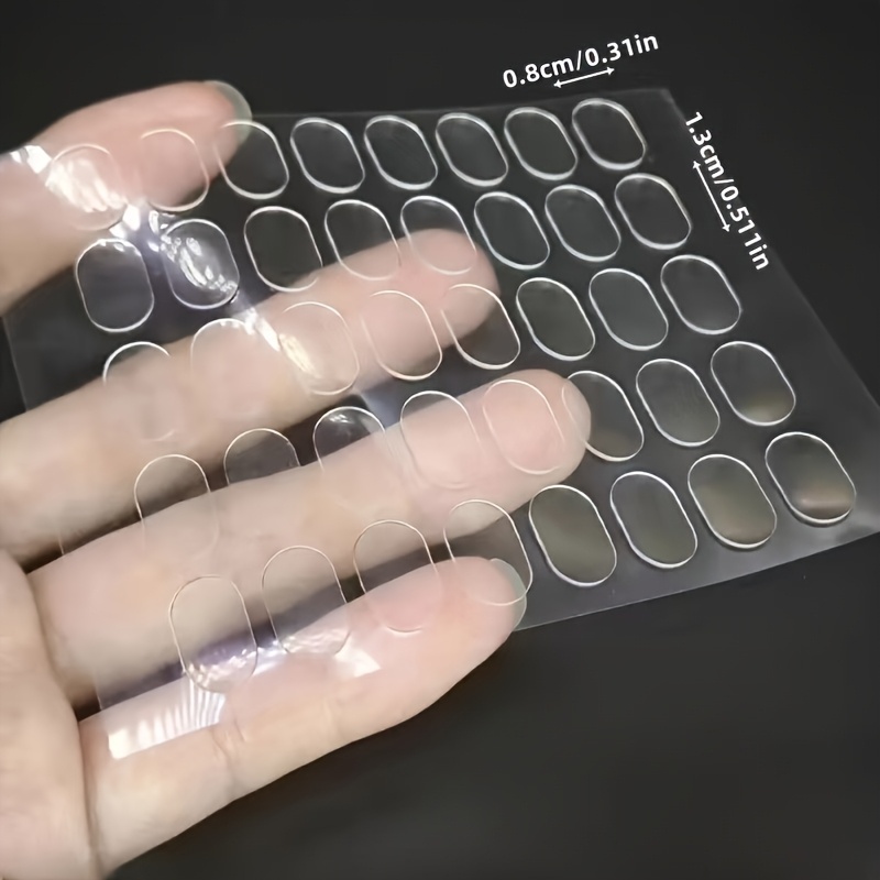 TEMU 80 piezas de cinta adhesiva de cara transparente, pegatinas para figuras pequeñas, cinta adhesiva de cara transparente multifuncional