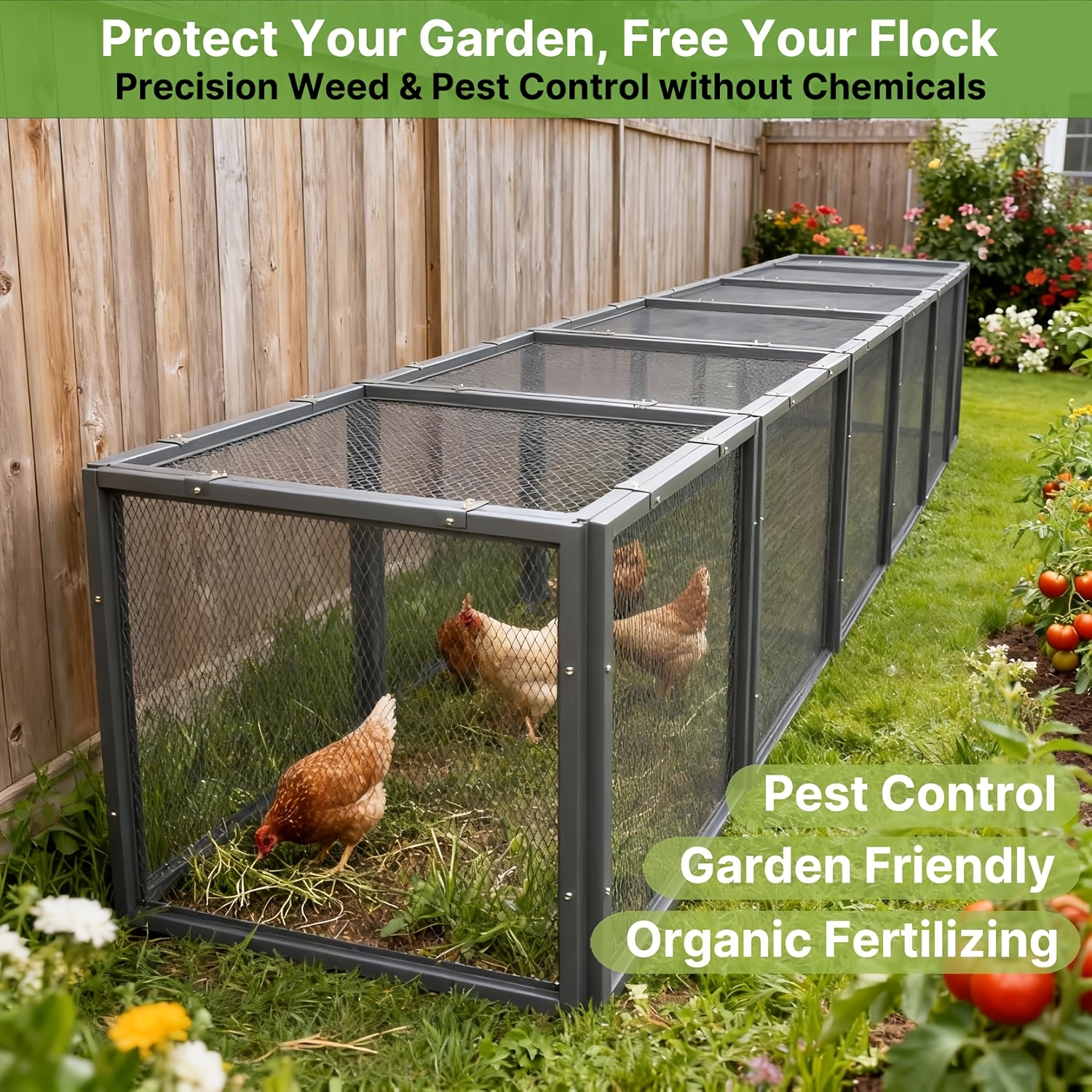 heavy duty metal chicken coop with a 23 6 inch wide   designed as a   proof modular extension for outdoor poultry suitable for hens rabbits ducks and small animals