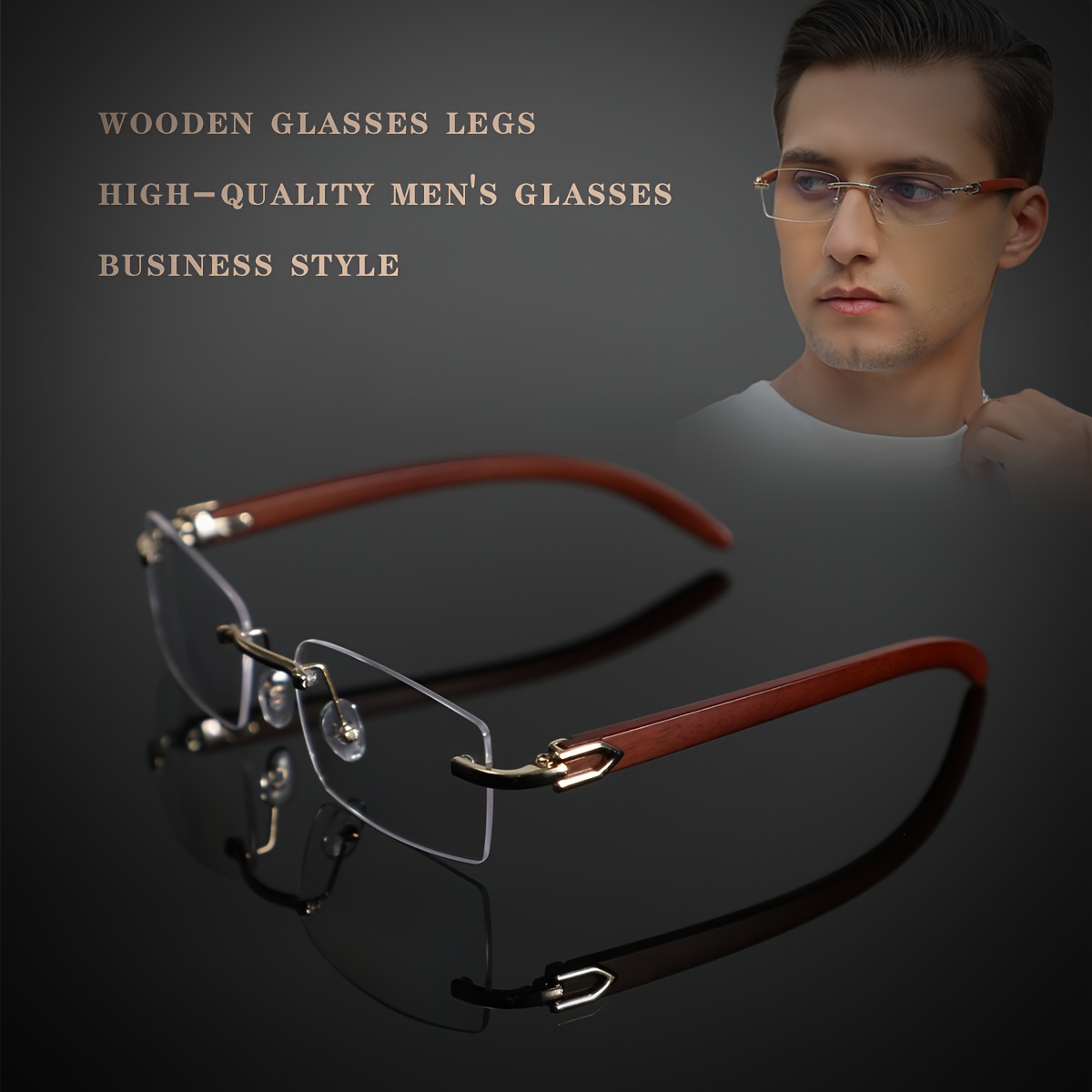 

Moment Vintage Rimless Non-prescription Glasses For Men – Zinc Alloy Frame, Anti Blue-ray Pc Lenses, Business Style Fashion Eyewear, Classic Trendy & Casual Wear