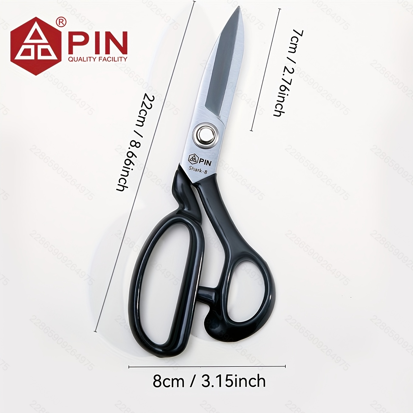 TEMU PIN Professionele Kleermakersschaar 8 Inch voor het Snijden van Stof, Heavy Duty Schaar voor het Snijden van Leer, Industriële Scherpe