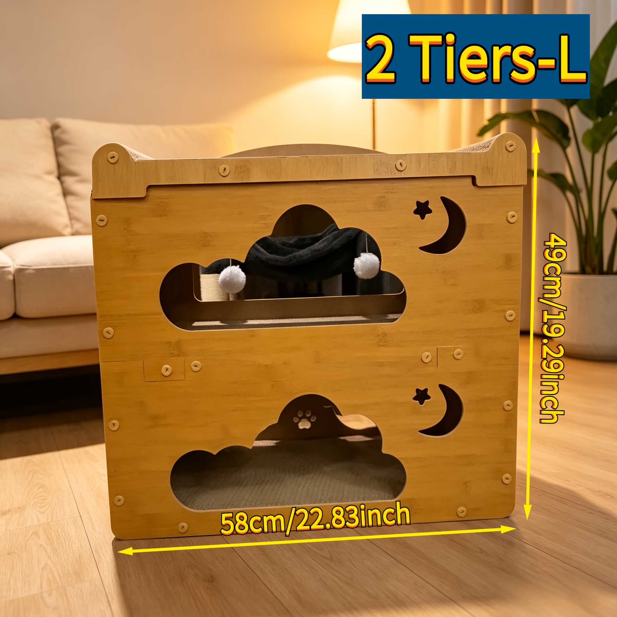 TEMU Multi-level For Cat Scratching House, For Cat Scratch Pads And For Cat Couch, Cardboard For Cat Scratcher, High-density Cardboard, 3-in-1 For