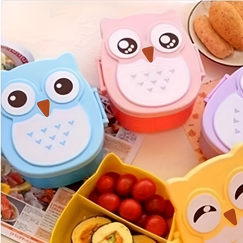 cute owl shaped lunch box microwave safe bpa free plastic bento box for   adults     and picnics details 2