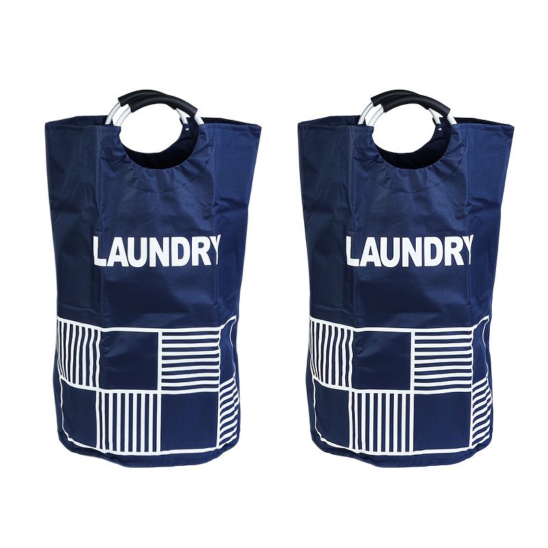 TEMU Letter Laundry Hamper Sold As A 2pcs Set, Minimalist Letter Design, Thickened Non- Fabric Material, Wear-resistant, Tear-resistant, And Of