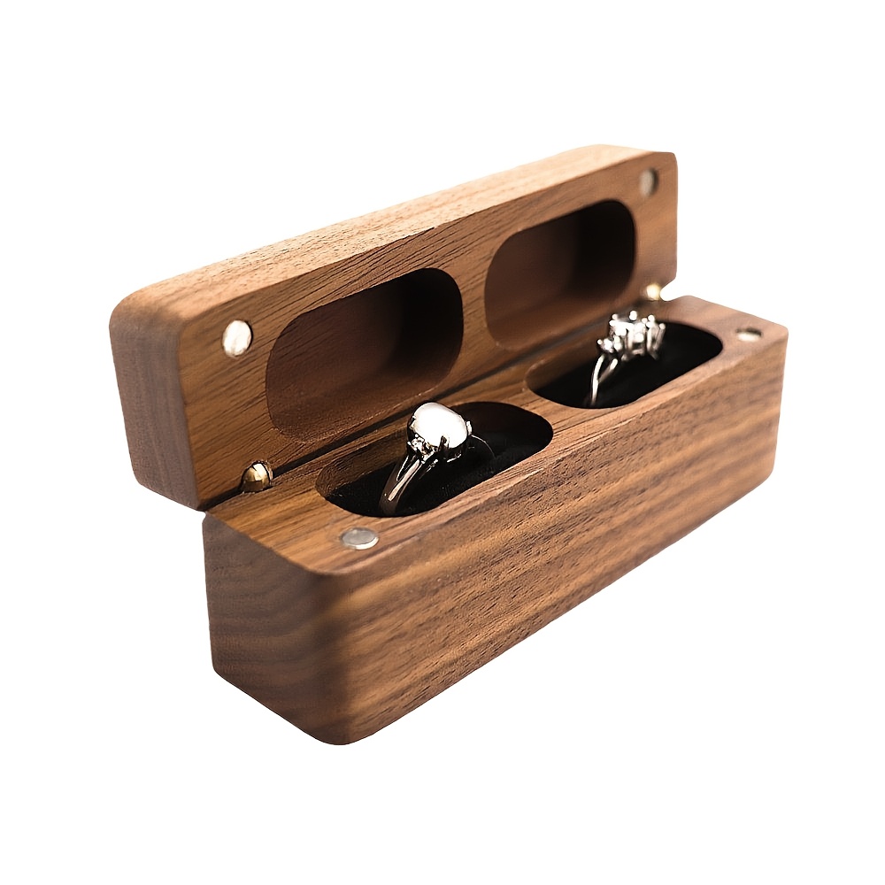 New Long Rectangular Couple's Ring Box With 4 Magnetic Closures, Jewelry Gift Box For Proposals, Women's Accessory Packaging, Jewelry Boxes