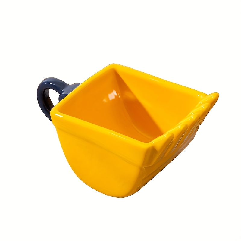 Image of 1pc 170ml/6oz Ceramic Excavator Coffee Mug, Novelty Excavator Excavator Bucket Cup For Milk Coffee Tea Oatmeal, Gift For Boyfriend