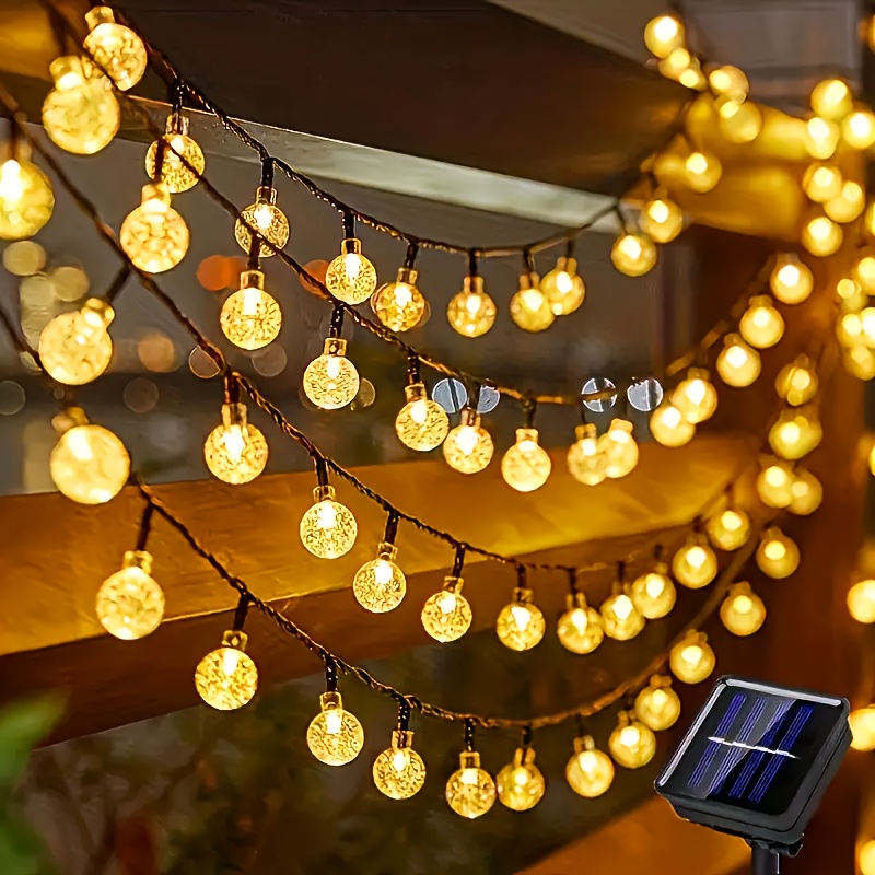 

Solar String Lights 39.3ft/22.9ft/16.4ft, 8 Flashing , With /50/20 Led Balls, , Plastic Material, With Switch Control, For Garden, Christmas, Wedding, Birthday, Holiday Theme Decoration