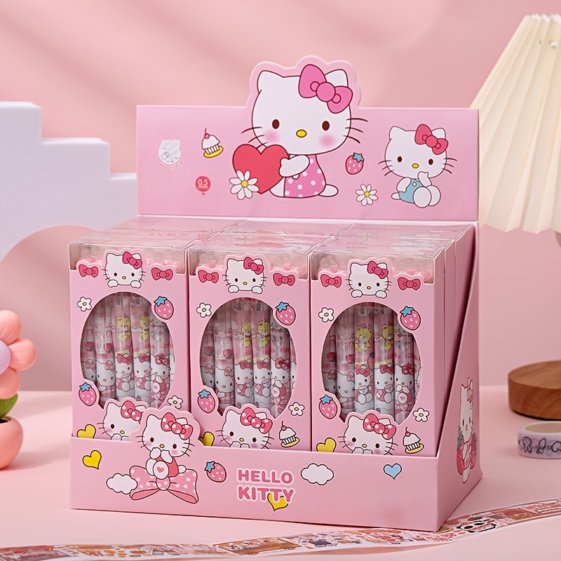 

[6pcs Hello Kitty Erasable Pens] 6-pack Hello Kitty Retractable Erasable Fine Point Writing Pens, Pink & Blue, For School, Office, And Gifts