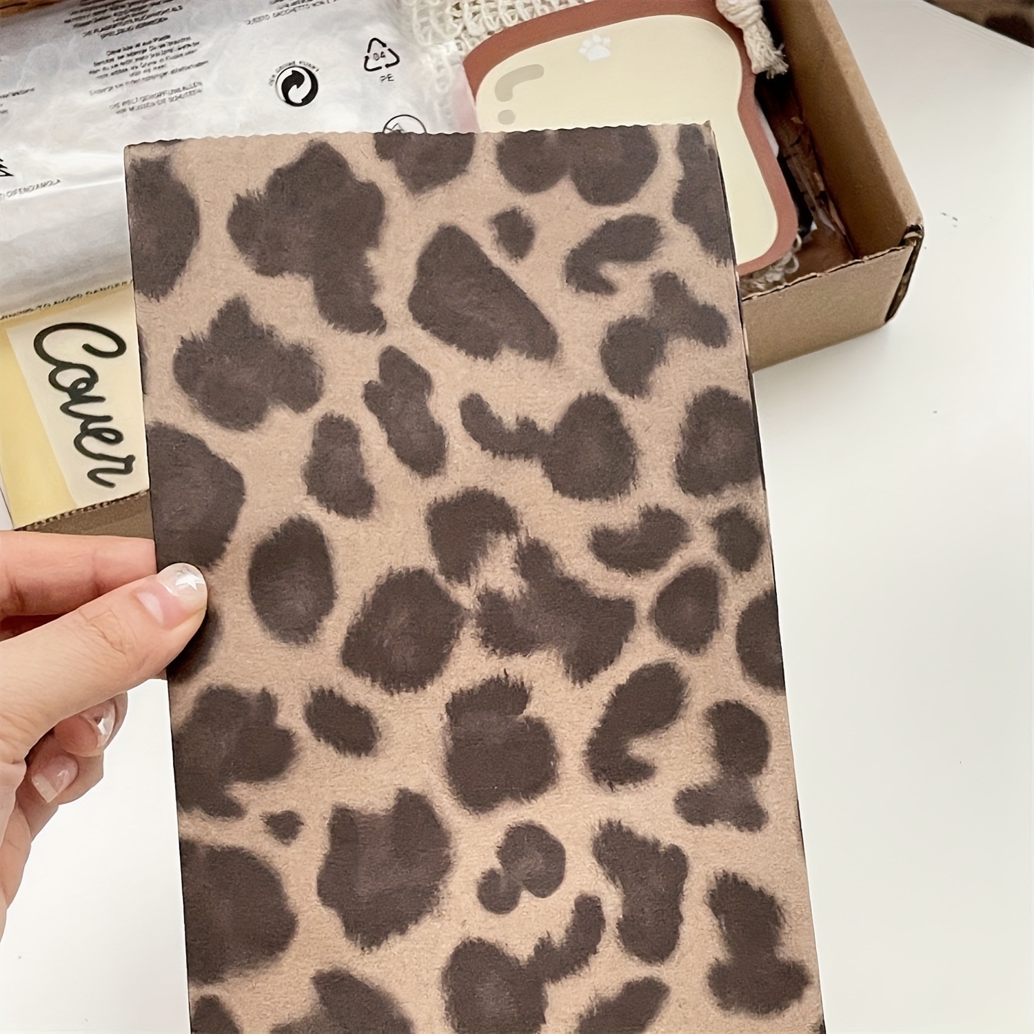10pcs Brown Leopard Print Paper Gift Bags For Party Favor Packaging