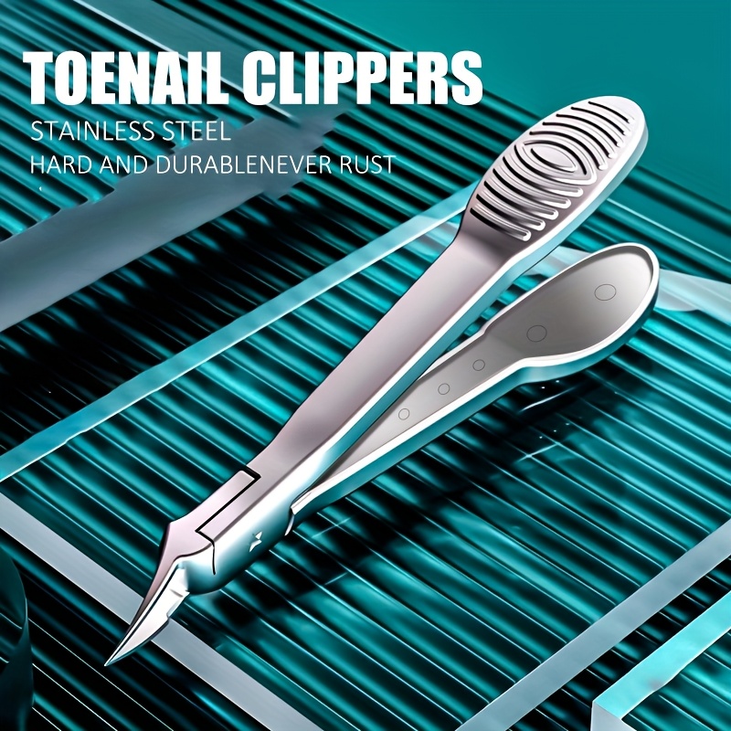  professional stainless steel ingrown toenail clippers podiatrist toenail clippers with sharp pointed tip serrated blade for thick curved ingrown nails safe for men seniors sensitive light beige durable hygienic design Product details 5