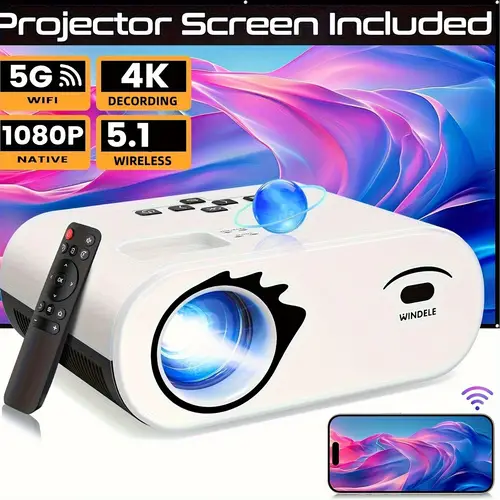 5g wifi bt projector m8 native 1080p video projector with usb bank portable outdoor projector with 84 theater mini projector white