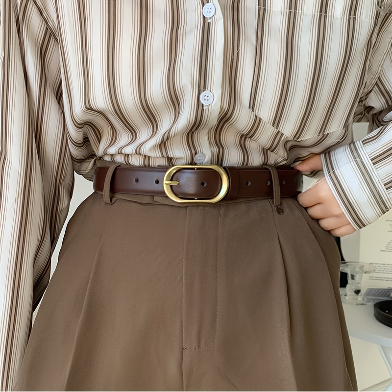 TEMU 1 ceinture pour femme, , décoration , nouveau style, adaptée aux costumes et jeans, mode vintage, ceinture fine minimaliste style coréen, idéale