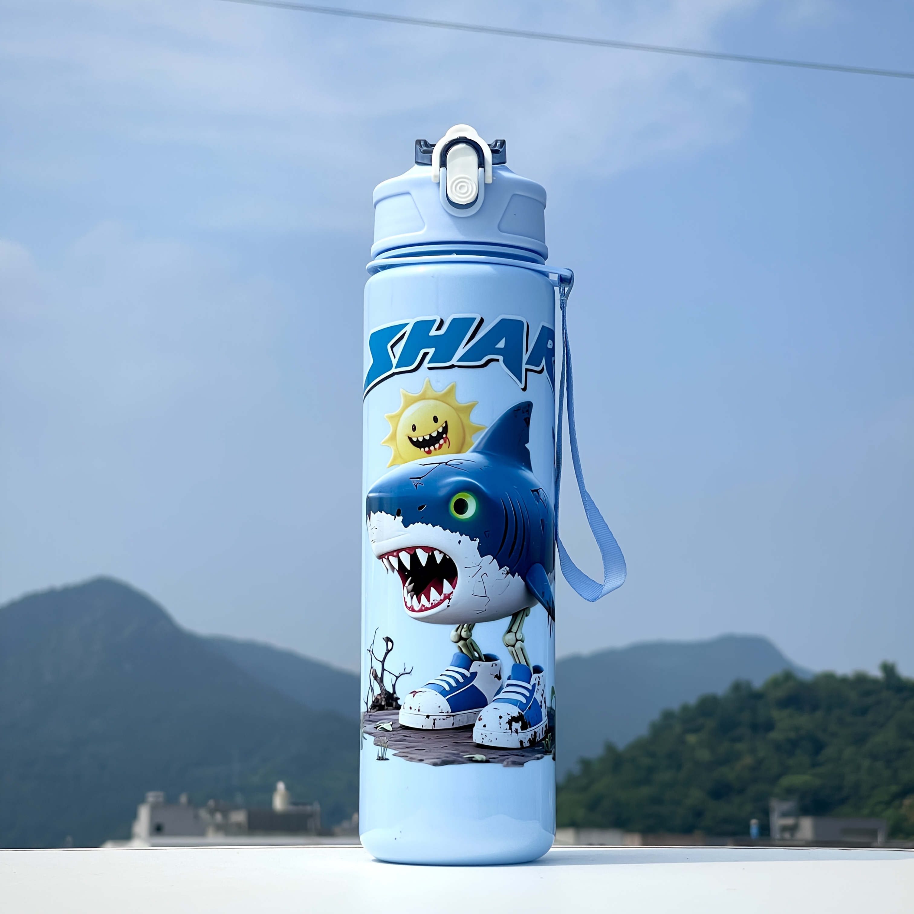 TEMU Cartoon Water Bottle Leakproof Summer Large Capacity Sports Water Bottle High Temperature Resistant Portable Water Bottle Summer Outdoor Sports