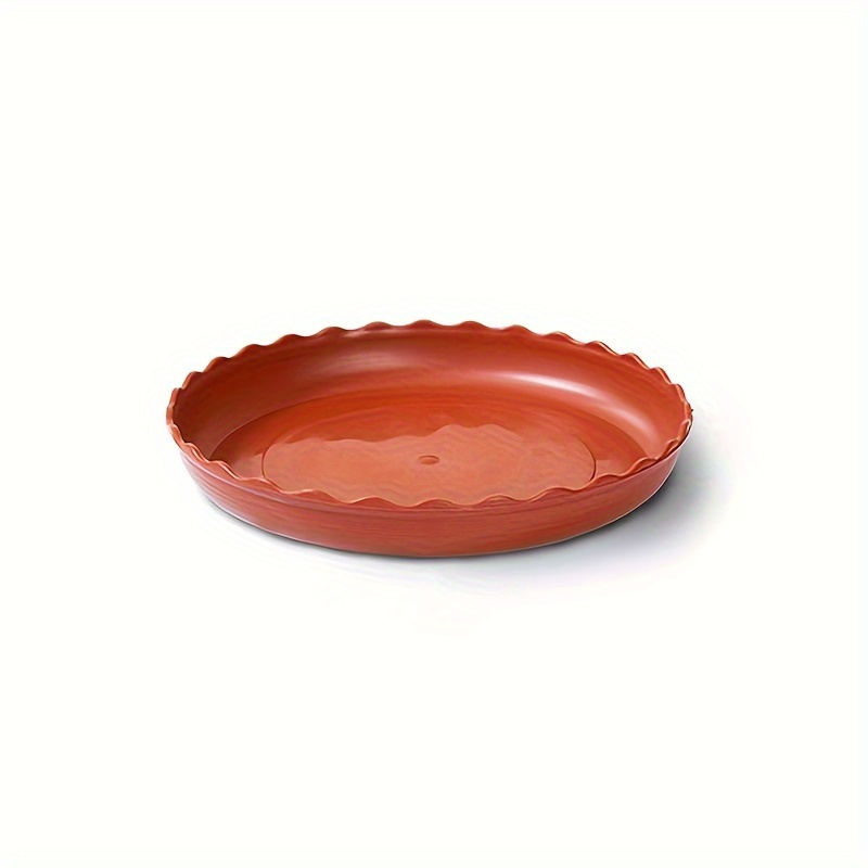 5pcs Flower Pot Saucer Set, Mobile Base Tray, Round Plastic Fluted Plant Tray, Ideal For Gardening Enthusiasts