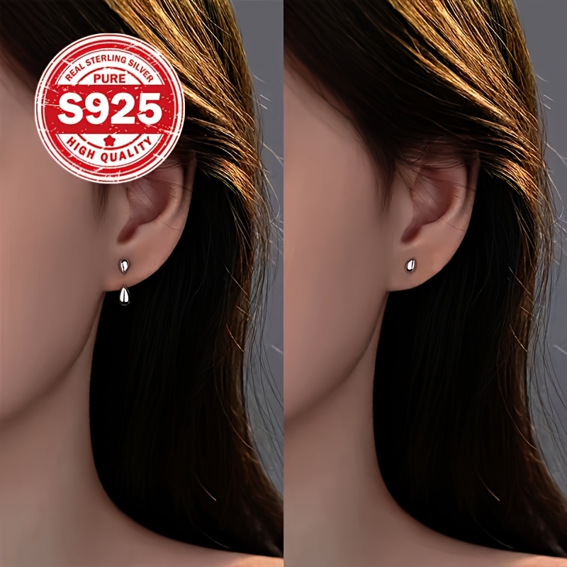 S925 Silver Diagonal Stud Earrings for Women