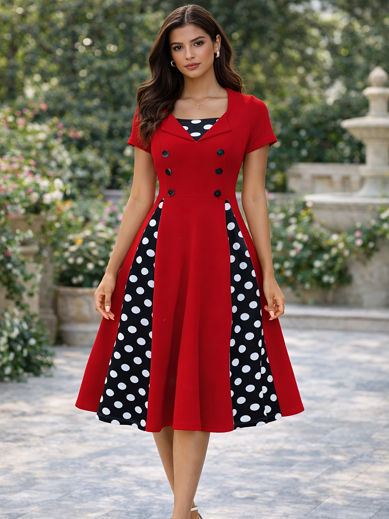 chinese dress ladies Puff-Sleeve Off-White A-Line Midi Dress