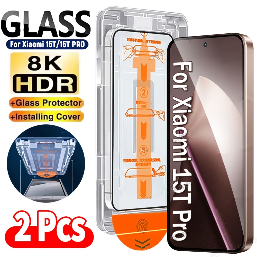 E-shop 2 Stück 8K staubfreies Glas für Xiaomi Mi 15T/15T Pro/14T/14T Pro/14/13/13T/13T Pro/12T oleophobe Beschichtung Bildschirmschutzfolie einfache