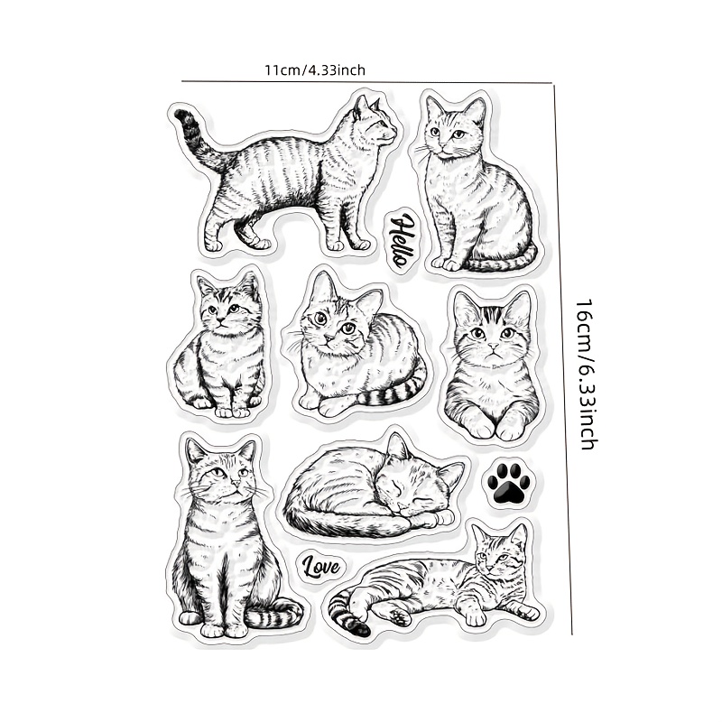 1pc Cat Transparent Stamp, Seal For Diy Card Making, Scrapbooking, Magazine Decoration, Embossing, Painting Paper Crafts
