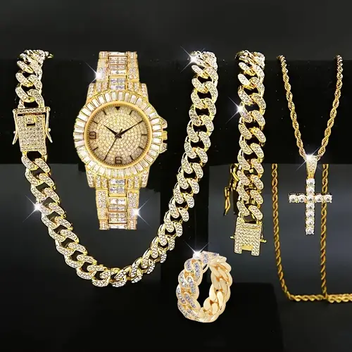 5pcs mens and womens watch necklace ring set cross necklace set meiermai jewelry christmas holiday gift