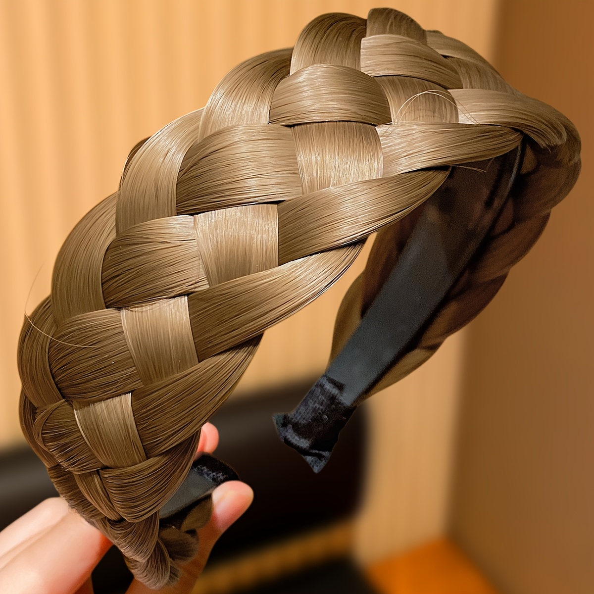 TEMU 1 serre-tête épais multicolore pour femmes, cadeau pour femmes, accessoire de coiffure de style bohème, ornement de cheveux facile à coiffer,