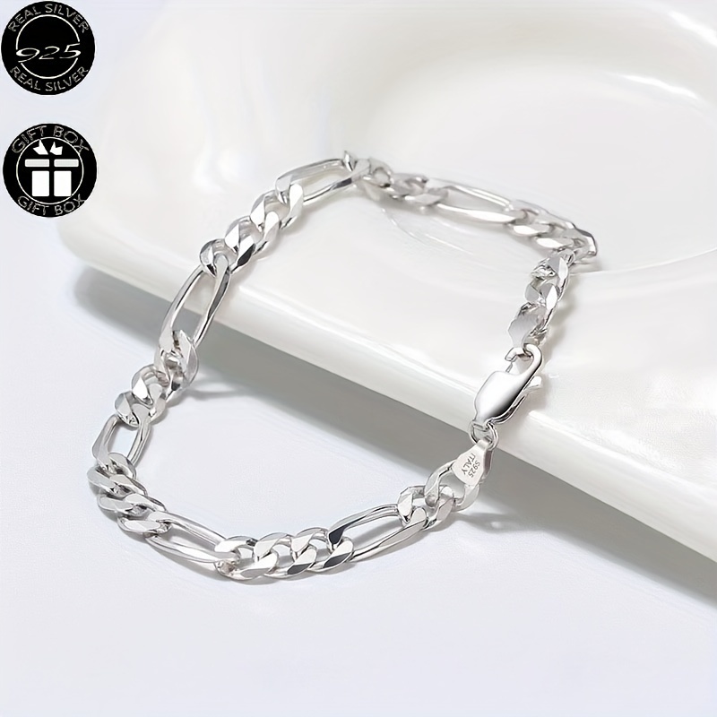 

1pc S925 Silver Bracelet, Hip Hop Unique Cool Trendy Temperament Bracelet, Men's And Women's Jewelry Holiday Gift About 5.7g