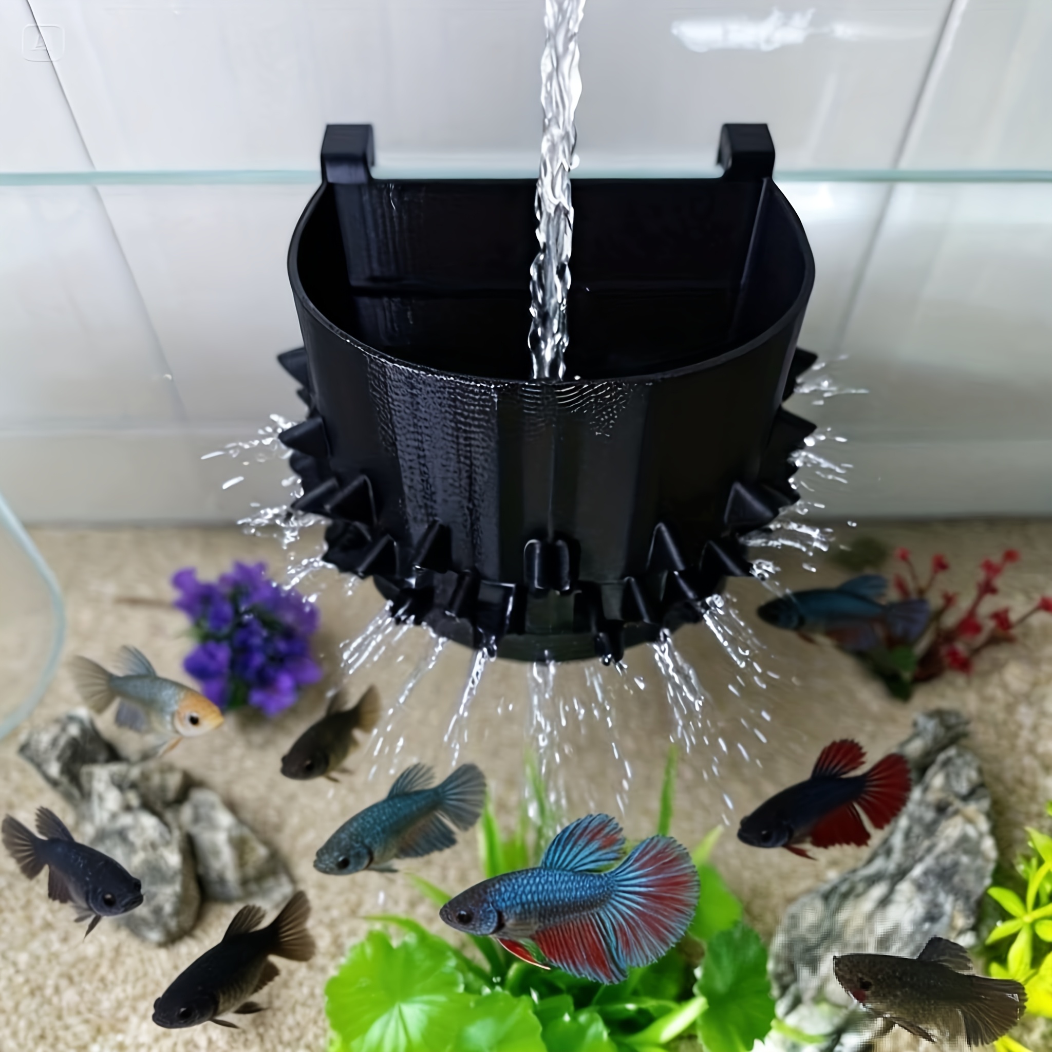 An Innovative Aquarium Water Filling Device, A Universal Fish Tank Water Replacement Diffuser, Featuring An Anti- Design For Aquarium Filtration Barriers, Without Battery