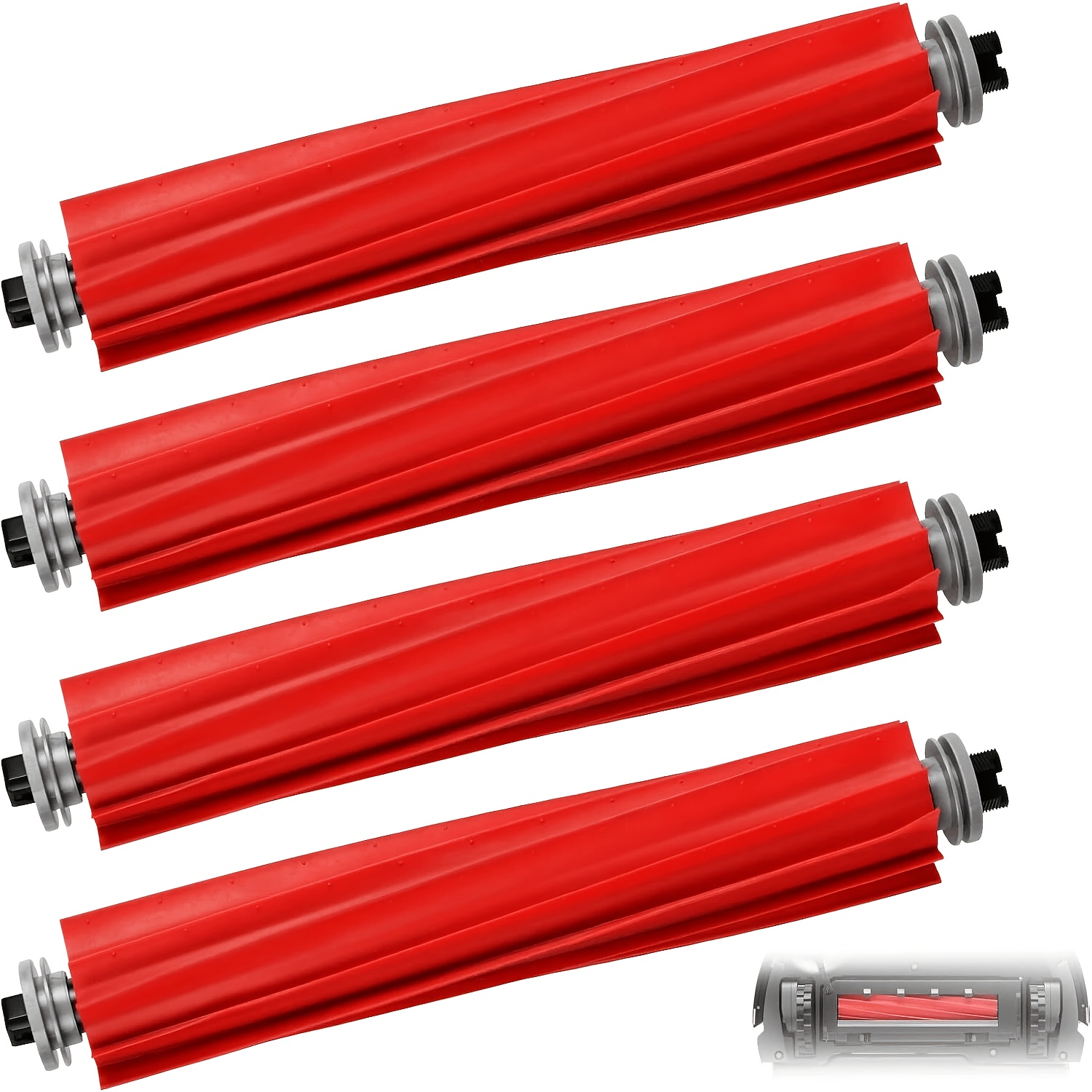 Image of 4pcs Main Roller Brushes For S7/s7+/s7 Maxv/s7 Maxv Plus/s7 Maxv Ultra, Compatible With Auto-empty Dock, Vacuum Replacement Parts