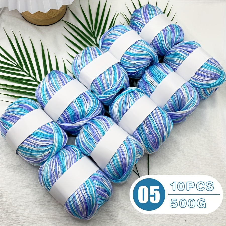 10pcs Colorful Gradient Dyed Silk Wool And Cashmere Blend Yarn - Suitable For Knitting, Crocheting Sweaters, Scarves, Hats, Diy Doll Bouquets, Etc. - Multiple Colors