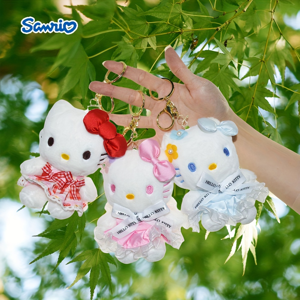 Hello Kitty Juguetes de peluche para niños, mochila de peluche de 4.5  pulgadas (4.5 pulgadas), bolsa de decoración con colgante de la suerte,  regalo