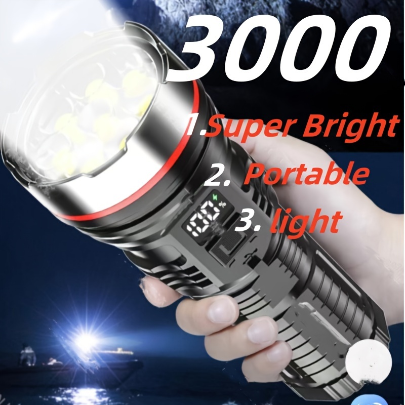 

8-led Flashlight With Adjustable , Usb Charging, Long - & Camping, Includes Usb Cable & Storage Box