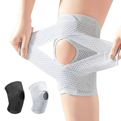 men women suitable for compression knee brace adjustable hook and loop closure breathable meniscus support with hook loop closure lightweight washable knee stabilizer suitable for basketball running hiking cycling unisex design