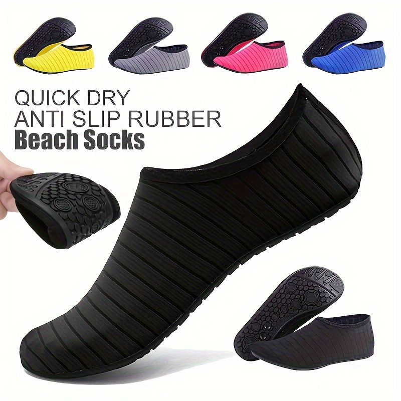 

Rooruns Unisex Quick Shoes, Anti-slip Tpr Sole, Rubber Beach Swim Socks For Diving Snorkeling - 1 Pair