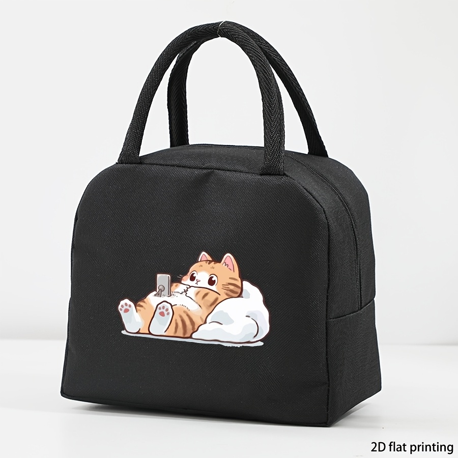TEMU 【商品名】ティブな猫のデザインが特徴のハンドバッグ。様々なアイテムを収納できる大容量で、持ち運びが簡単。プロや旅行者に最適。食品用途には適していません (2Dプリント)