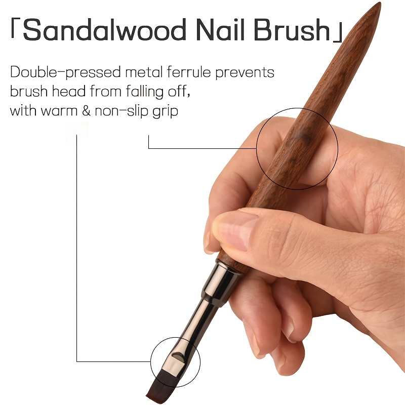 3pcs Nail Art Brush Set with Wooden Handle for Fine Designs