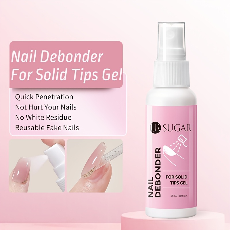 Ur Sugar 55ml Spray Bottle Remover For Gel - Glue Solvent, For /tubular Gel, Jelly Glue. Big Capacity, Fine Spray For Deep Penetration. Low Odor, Removes Residue, Gentle Removal Of Nail Tips No Glue