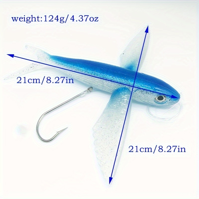 1pc Bionic Soft Lure, Flying Fish Lure, Fishing Accessories For Big Game  (With/Without Hook)