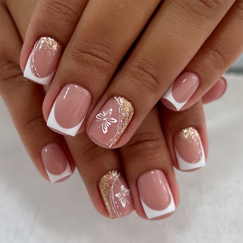 TEMU Upgrade Your Style With 24pcs Of Wearable Nail Stickers Featuring A Pure And Easy Design That Exudes And Enhances Your . Versatile And Gentle