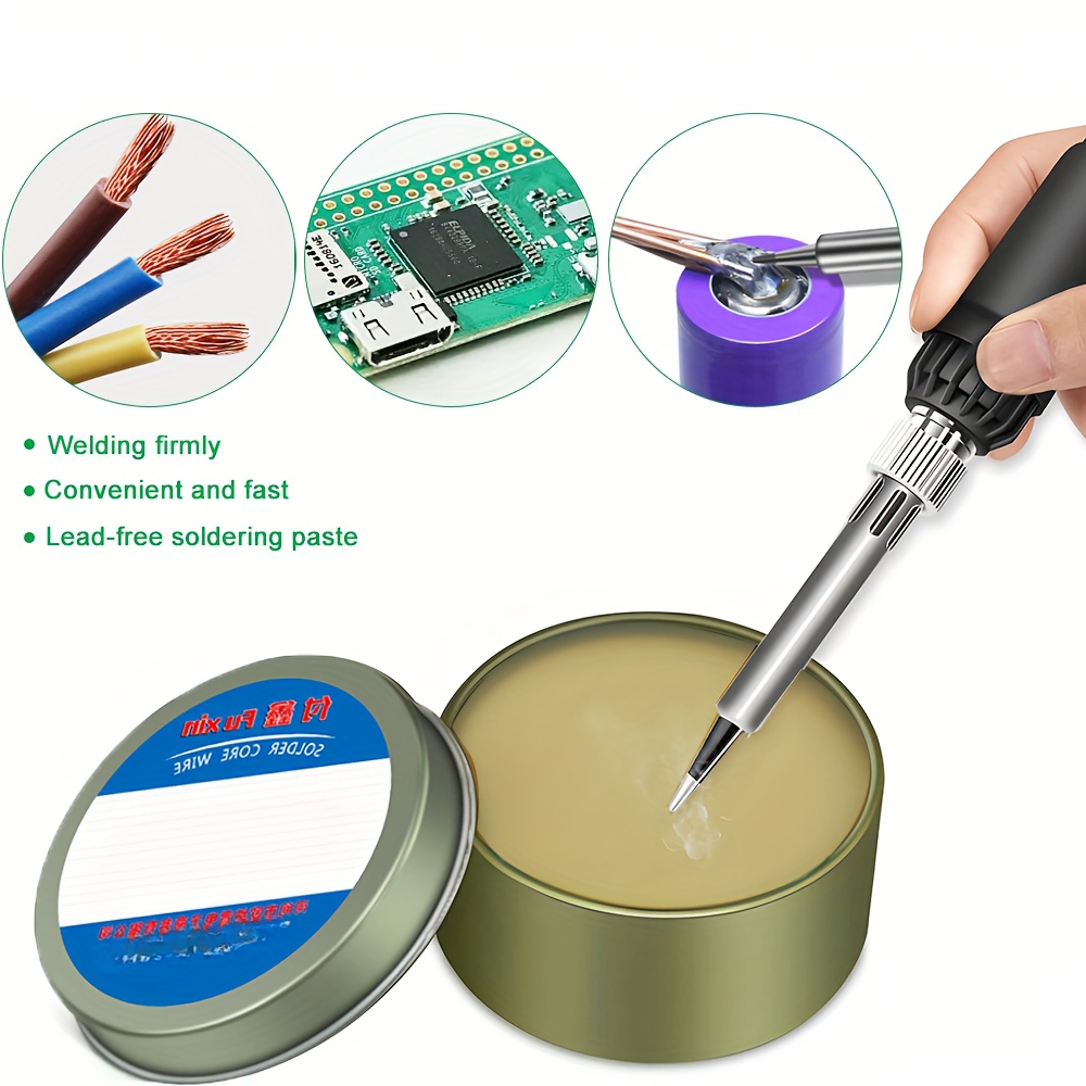 

1pc Rosin Flux Soldering Paste, Easy Soldering For Iron, Stainless Steel, Nickel, And Aluminum Sheets, And Fast Soldering Repair, No Lead Solder Wire Included