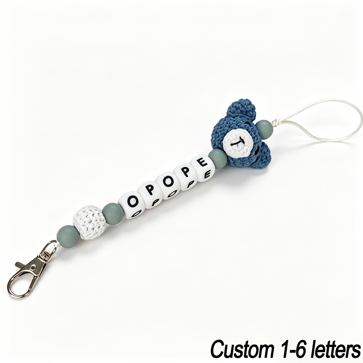 TEMU 1 Personalized Handmade Keychain, Customizable With English Letters, Handcrafted, Birthday Gift, Graduation Season Gift, Everyday Bag Accessory
