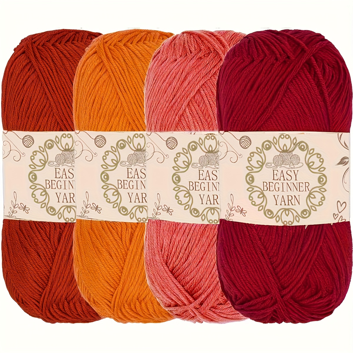 E-shop Set mit 4 Stk. 100% Acryl, 4-fädiges Garn, weich und bequem, je 50g, für Ihre Häkel- und Strickprojekte, ein ausgezeichnetes Geschenk