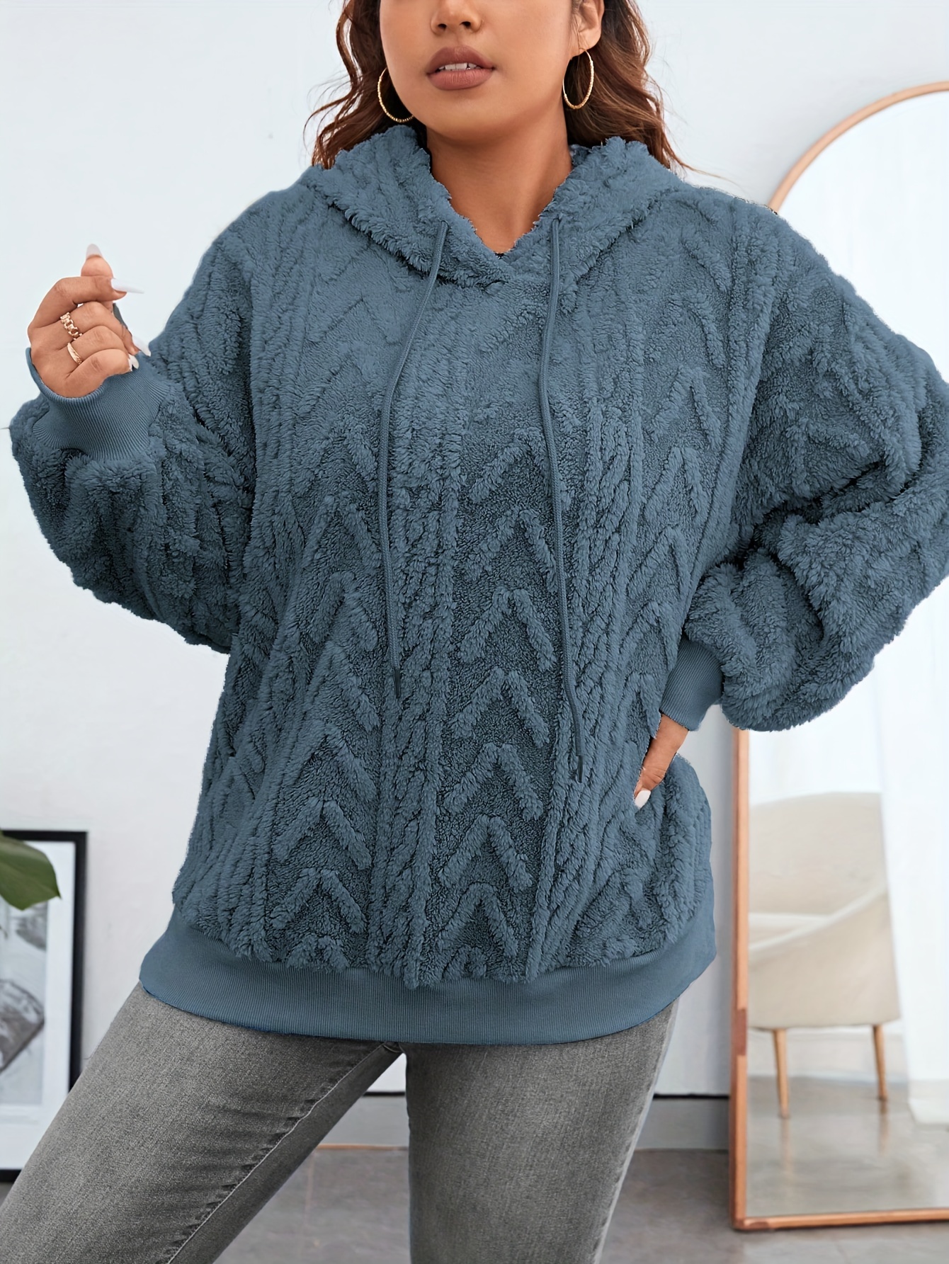 plus size womens plus size oversized drop shoulder hoodie Temu