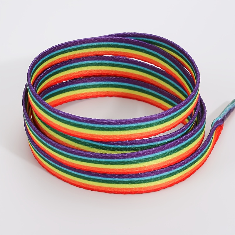 1 Pair Of Colorful Polyester Shoelaces, Suitable For Boots, Sneakers And Canvas Shoes, Fashionable Shoe Additions