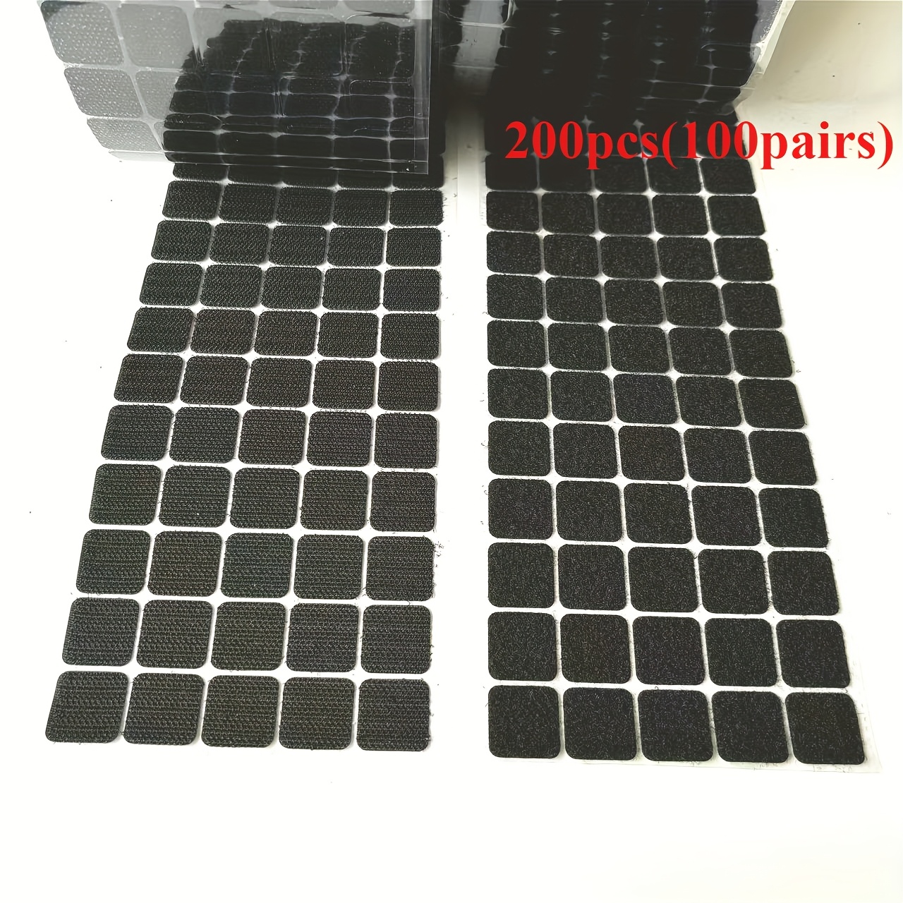 TEMU Heavy Duty Hook Dots-20/40/80/100 Pairs Heavy Duty Reusable And Durable Nylon Self-adhesive Dots - 0.79in Square, Black, Perfect For Home,