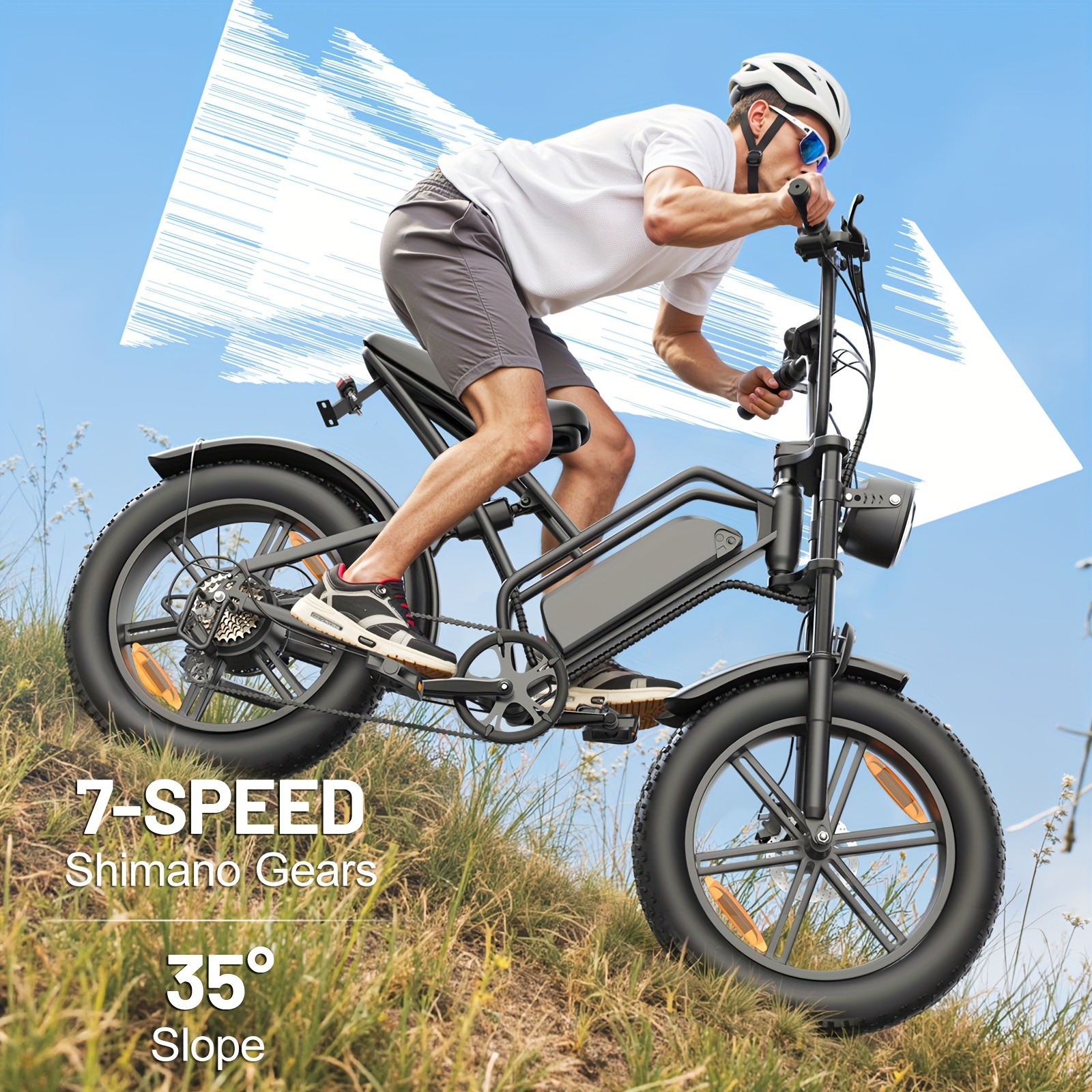 E * Speed for Extreme *.Electric Bike with 48V 500W High Power Motor,  Tires, Ideal for Mountain and Off-Road Riding, Heavy Duty E-Bike for  Adults, 20-Inch Wheel * * * Adventure and Outdoor *!